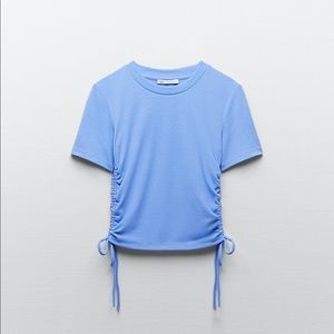 Zara ruched ribbed top